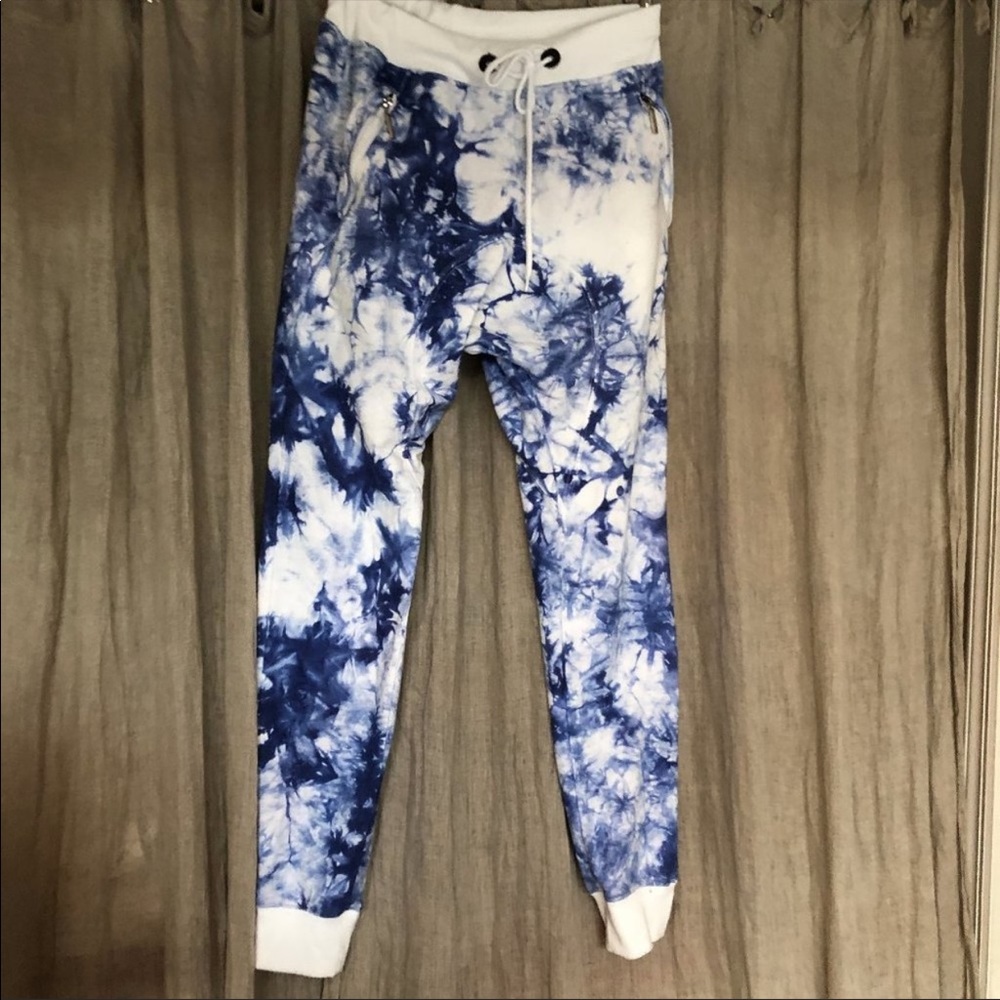 American Stitch Indigo blue tie dye moto joggers M